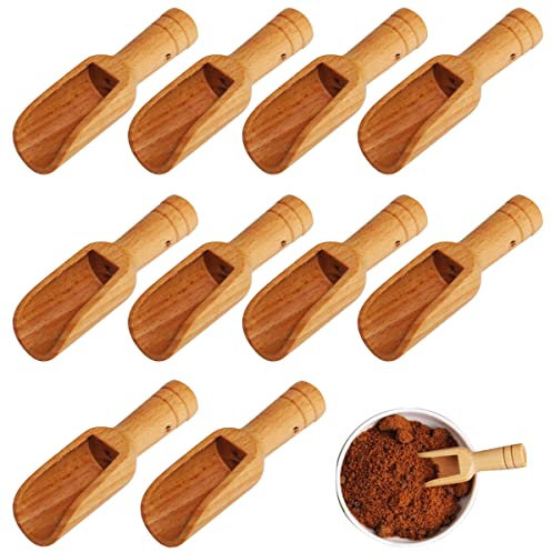 Kochutensilien Holz 10 Stücke Mini Holz-Salzlöffel Gewürzschaufel Gewürzlöffel Teelöffel Salzlöffel Kaffeelöffel Messlöffel Gewürze Mehl Pulver Milchpulver Schaufel Küchenutensilien