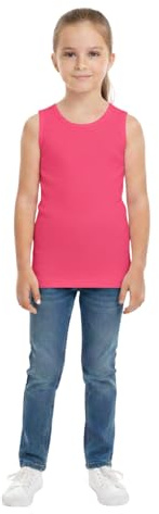 A2Z 4 Kids Girls Ribbed Vest Top 100% Cotton Stylish Top Summer Fashion Tank Tops T Shirts New Age 2-13 Years