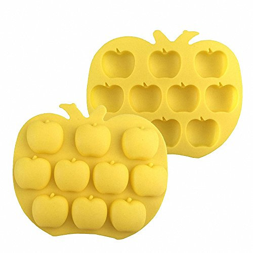 2-pack Apple Moules en silicone – Moldfun Apple Moule pour chocolat, Cupcake, Madeleine, Candy, Gummy, glaçons, biscuits, Muffin, Mini Savon