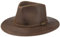 Stetson Buffalo Leather Westernhut - Lederhut Damen/Herren - Cowboyhut Sommer/Winter - Rodeohut aus Leder (Büffel) - Hut wasserabweisend - Regenhut Dunkelbraun XL (60-61 cm)