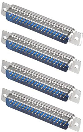 sourcing map D-Sub-Stecker Stecker 37-polig 2-reihig Port Terminal Breakout Lötart für mechanische Geräte CNC Computer blau 4 Stück