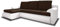 Ecksofa Santi II mit schmutzabweisender Stoff - Couchgarnitur mit Schlaffunktion und Bettkasten, Couch, Polsterecke, Schlafsofa (Weiß + Braun (Madryt 120 + Trinity 08), Ecksofa Links)