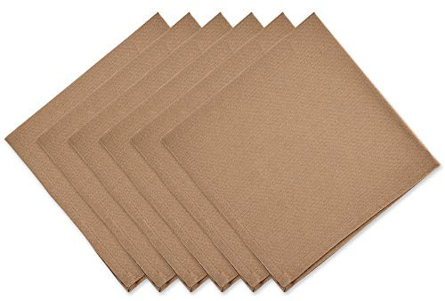 DII Solid Napkin Set Collection, 20x20, Stone, 6 Piece