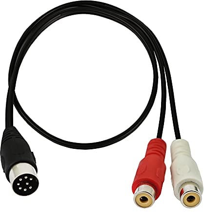 GINTOOYUN Din 8Pin a 2RCA Cavo 9.84 Pollici 8Pin Din Maschio Spina a 2RCA Femmina Cavo Adattatore Audio per Strumento Musicale Apparecchiature Audio Dispositivo MIDI ect (9.84)