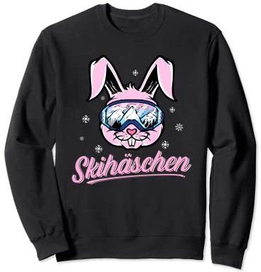 Skihase Skihaserl Skihäschen Hase fährt Ski Skifahren Sweatshirt