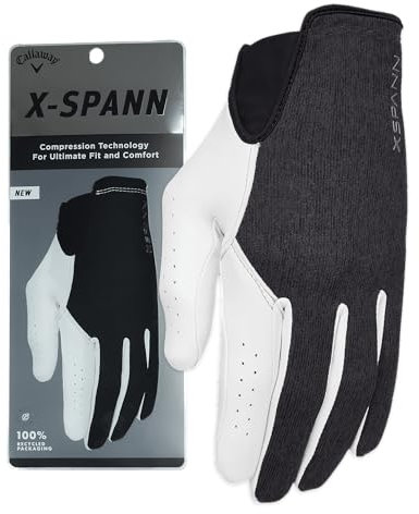 Callaway Golf X Spann Herren-Golfhandschuh (Serie 2022), Schwarz-Weiss, M
