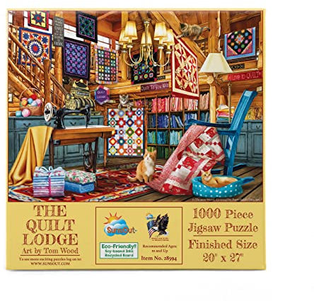 The Quilt Lodge 1000 pc Jigsaw Puzzle - SUNSOUT INC
