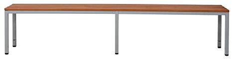 Schrank & Stuhl Sitzbank | Garderobenbank freistehend, 200 cm breit, Grau/Buche