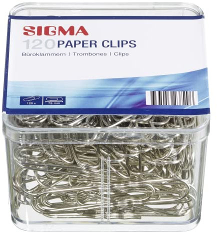 Sigma Büroklammer, 75 mm, 120 Stück, silber