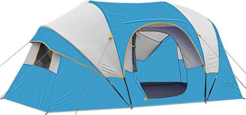 Hikergarten Campingzelt für 10 Personen – Tragbares, großes Familienzelt für Camp, winddichtes Stoffkuppelzelt für Wandern, Rucksackreisen, Reisen – 35,6 x 28,9 x 188,9 cm (H)