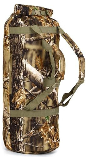 AUSCAMOTEK Duck Blind Seesack für Jagdausrüstung, wasserabweisend, Top-Load, Camouflage-Duft, Natrual Woodland Jalousie, Duffel Rucksäcke