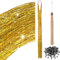 200 Haar Lametta mit Werkzeug Lametta Haarverlängerung Glitzer Haarteil zum Flechten Haarsträhne Kit für Frauen Mädchen Kinder Cosplay Party Zubehör (Gold)