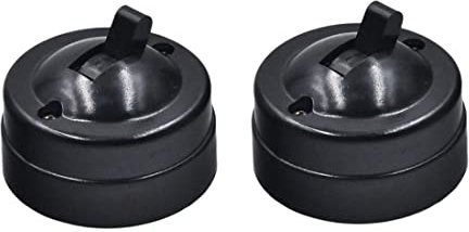 Beito 2PCS Retro Retro Controlter Interrupteur Surface montée Murale Rond Round Interrupteur à Bascule Plat Noir