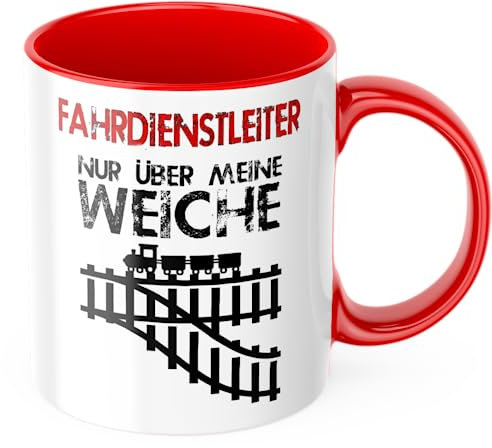 Fahrdienstleiter Nur über meine Weiche Tasse Bahntasse DB Netz Deutsche Bahn Eisenbahn Eisenbahner (rot)