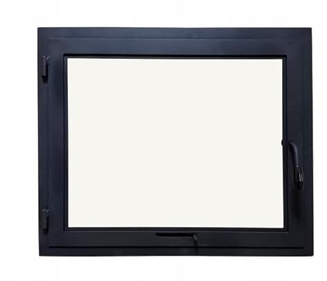 New Backofentür 50x50 Kamintür mit Glas Ofentür Kamintür Pizzaofentür Gußeisen Steinofentür Das Türchen zum Ofen | Öffnungsrichtung: Rechts | Der Griff Links