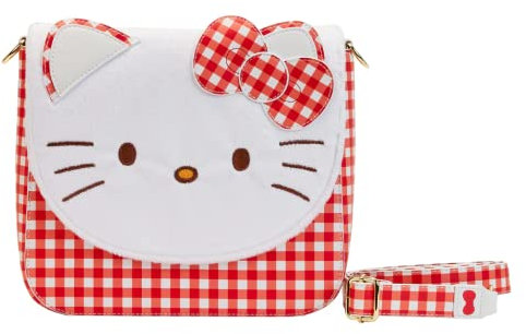 Loungefly Sanrio Umhängetasche Hello Kitty Gingham, Mehrfarbig/Meereswellen (Ocean Tides)