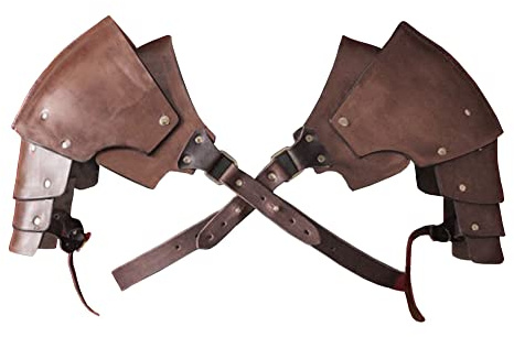 Jiumaocleu Herren Mittelalter Kostüm Schulterpanzer Retro Steampunk Leder Körper Brust Rüstung Schulter Rüstung Brustschutz Halloween Krieger Rüstung Cosplay Kostüm Requisiten