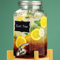 Lomejii 5,5l distributeur de boissons froides en verre avec robinet, buse et couvercle en acier inoxydable, récipient pour réfrigérateur avec eau, jus de fruits, pour fêtes et infusions