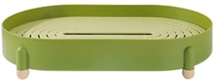 Dish Drain Tray,Drain Board for Kitchen Counter,2 Tier Kitchen Dish Drying Rack Draining Holes Detachable Tea Tray Serving(Green)