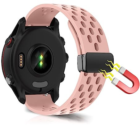 WoPail 22mm Cinturino Magnetico per Huawei Watch GT 5 46mm/Huawei Watch GT 5 Pro 46mm/Watch GT 4 46mm/Watch 4 46mm, Silicone Sport Cinturini di Ricambio per Huawei Watch GT 5 46mm - Rosa