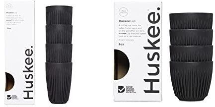 Huskee - HuskeeCup (4-Pack) (Charcoal, 12oz) & HuskeeCup (4-Pack) (Charcoal, 6oz)