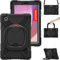 UFinetech Case for Lenovo Tab M8 4th Gen, Heavy Duty Shockproof Cover for Lenovo M8 Gen 4 Tablet TB-300FU, 360° Rotating Hand Strap, Foldable Stand, Anti-Slip Handle, Shoulder Strap, Pen Holder, Black