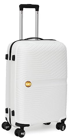 Asge Hartschalen-Koffer & Trolleys Handgepäck Koffer 4 Rollen Reisekoffer TSA Zahlenschloss Teleskopgriff, 28” Großer Rollkoffer (Weiß, XL)