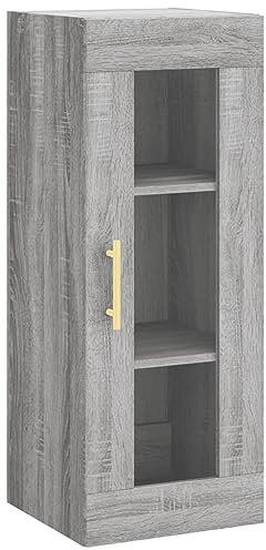 vidaXL Wandschrank, Hängeschrank mit viel Stauraum, Wandmontage Badezimmerschrank, Aufbewahrungsschrank für Wohnzimmer Schlafzimmer, Grau Sonoma