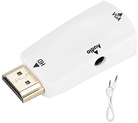 Audio Hdmi Adapter,Hdmi-Zu-Vga-Adapter-Konverter Mit 3,5-Mm-Audio-Klinkenkabel. Hdmi-Zu-Vga-Adapter. Hdmi-Zu-Vga-Adapter (White)