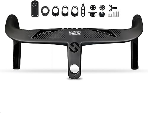 1-1/8 Rennrad Lenker Drop Bar 360/380/400/420/440mm Carbon Lenker Integriert Rennradlenker Internes Routing Fahrradlenker Vorbau Länge 70/80/90/100/110/120mm ( Color : Black , Size : 360*70mm )