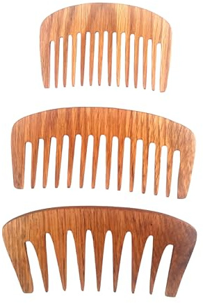 Antistatischer Holzhaarkamm aus Eschenholz, Natürlich, Nachhaltig, Haarkämme Set 3x Eiche, Handmade Germany, Handarbeit aus dem Schwarzwald