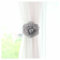 SHTGOI 2 Stücke Blumen Vorhang Raffhalter Magnetische Gardinenhalter Klammer ohne Bohren Vorhang Zugband Blasenblume Vorhanghalter mit Flexiblem Seil für Wohnzimmer Badezimmer Deko 40cm Grau