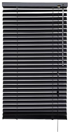 iYueMps Stores vénitiens en aluminium - 70 x 220 cm - Pour bureau, salle de bain, chambre à coucher, salon, cuisine - Solide et facile à installer - Noir