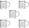 Juego de 5 tazas medidoras de cristal con tapa con asa multifunción para cocina 250 ml