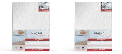 SETEX wasserdichte Saugvlies Matratzenauflage, 75 x 90 cm, zum Schutz der Matratze, Generation, Weiß (Packung mit 2)
