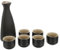 Amosfun Japanisches Sake-Set Keramik-Sake-Topf Mit 6 Sake-Tassen Porzellan-Teetassen Sake-Zubehör Für Heißen Oder Kalten Japanischen Sake-Tee Saki Schwarz