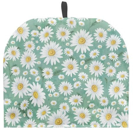 Tutolipy Tea Pot Cosy Dust Cover Insulating Tea Pot Cozies for Teapots Kitchen Home Table Decorative Teapot Warmer Teapot Cozies, Daisy Green and White