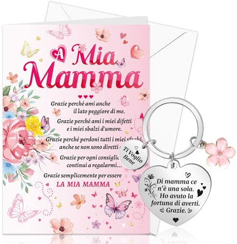 DPKOW Regalos para Mamá, Tarjeta Te Quiero Mamá Llavero de Agradecimiento para el Día de la Madre, Llavero Tarjeta para Mamá Navidad Cumpleaños Regalos Originales Gadgets