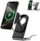 Mag Safe Ladegerät BHHB Mag Safe Ladestation mit Ständer 15W Wireless Charger für iPhone 16/15/14/13/12/Xs/X/Xr/8 Serie und Air Pods 4/3/2/Pro (Schwarz)