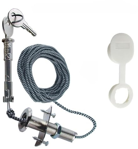 Notentriegelungsschloss für Garagentore zur Notentriegelung von außen geeignet für alle Garagentore mit einer Profil-/Torblattstärke bis max. 50 mm Mit Schutzkappe Weiß
