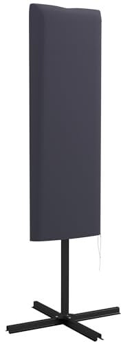 Outsunny Garden Parasol Cover, Outdoor Patio Umbrella Protector Weatherproof Garden Patio with Rod, Zipper for 2-4m Parasol, Φ60 x 160cm, Dark Grey
