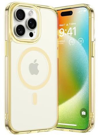 TORRAS for iPhone 15 Pro Case with MagSafe, 12FT Military Grade Shockproof, 20W Safe & Fast Charging, Titanium Action Button, Magnetic Protective for iPhone 15 Pro Cover, Light Yellow