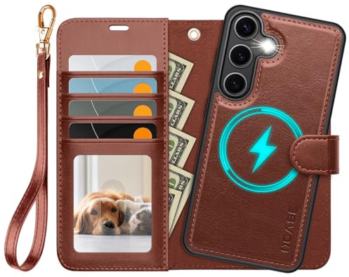 OCASE for Samsung Galaxy S25 Plus Case, 2 in 1 Wallet, Dark Brown | Detachable, PU Leather, RFID Blocking, Wireless Charging, Card Holders, Kickstand, Shockproof Removable Phone Cover
