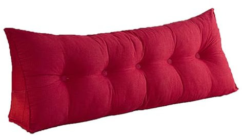 ALMASI Corn velvet Pillow Headboard Queen, Soft Reading Pillow Wedge Headboard Pillow for Dorm Large Bolster Triangular Headboard(Rose red,80 * 20 * 50cm)