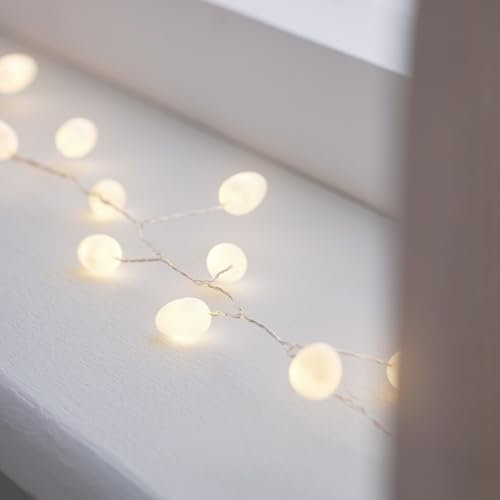 Lights4fun 5m LED Kugel Lichterkette warmweiß Lichterkette Innen mit Steckermit SteckerKinderzimmer Cluster