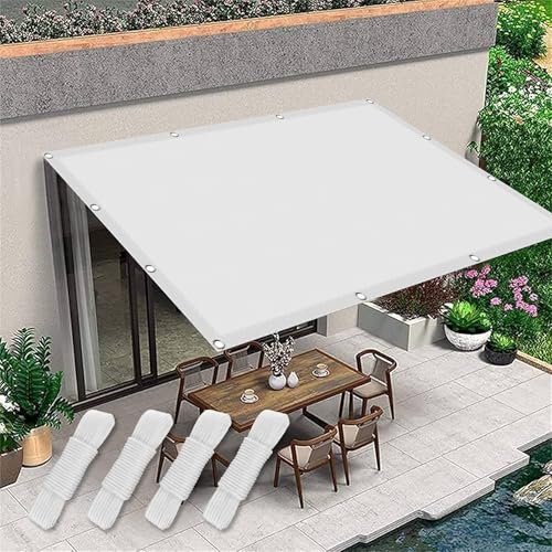 Voile D Ombrage Abri de Jardin 400 x 440 cm Protection Solaire Pression d'eau 400/Polyester Toile d'ombrage pour Serre avec Cordons pour Jardin Balcon Terrasse Camping, Blanc