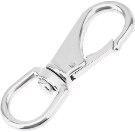 PNXKTXO 4.6 Inch 304 Stainless Steel Flag Clips, Large Heavy Duty Swivel Snap Hooks for Boat Anchor Flagpole Ropes Cables Spring Hook Keychains