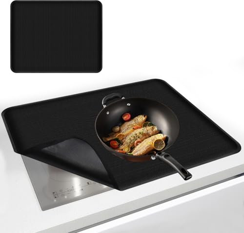52x60cm Protector Placa Inducción Alfombrilla Protectora para Cocina de Inducción Protector Vitrocerámica Inducción Anti-Rasguños Antideslizantes Resistente al Calor 300°C para Placa de Inducción