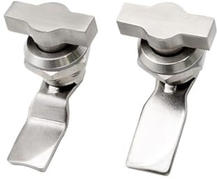 MS714-2T Drehriegelschloss Griffschloss Eisenschrank Schaltschrank Doppel-Tragfläche 1St(Steel-bent sheet)