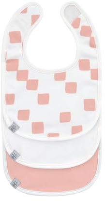 LÄSSIG Baby Lätzchen Set (3 Stk.) Neugeborene Sabberlätzchen Klettverschluss GOTS/Newborn Bib Set GOTS Happy Fruits peach
